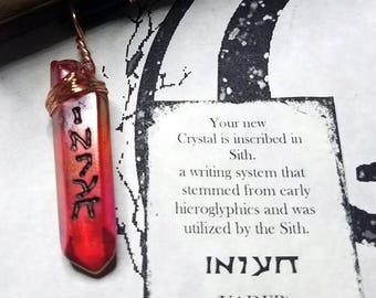 Regular Custom Etched Kyber Crystal Necklace (up to five letters)