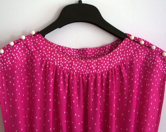 Sale, Pink Dot A-line Summer dress, Size ~M