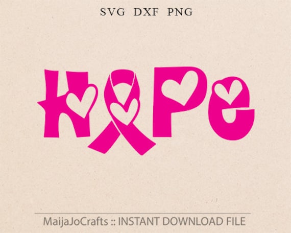Awareness Ribbon SVG File HOPE Cutting Template breast cancer