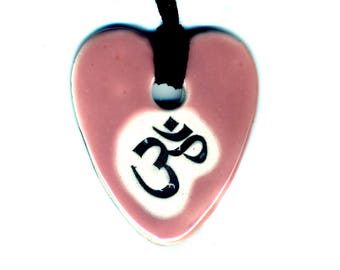 Om Ceramic Necklace in Pink