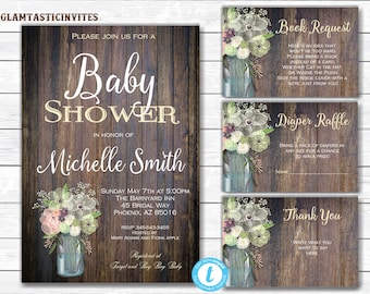 Rustic Baby Shower Invitation, Baby Shower Template, Baby Shower Template, Country Baby Shower, Baby Shower Package Template, DIY