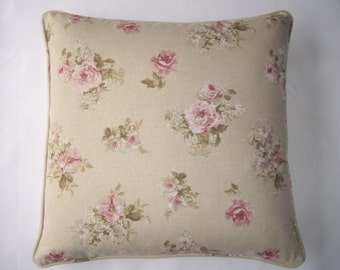 Vintage, shabby chic English rose floral cushion cover 45cm x 45cm