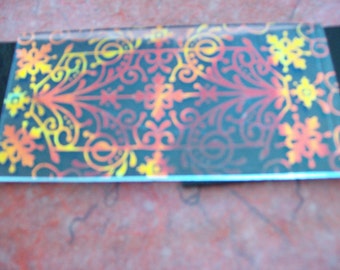 Hand Etched Dichroic Glass