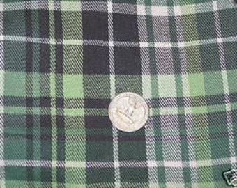 100% cotton flannel Green & Black Plaid