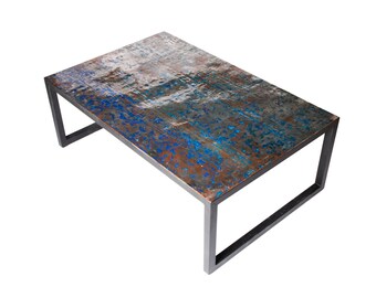 Flattened Recycled Oil Drum Coffee Table