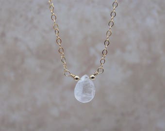 Delicate Moonstone Necklace, Rainbow Moonstone, Layering Necklace, Moonstone Choker, Natural Moonstone Gemstone, Silver, Gold, Rose Gold