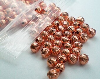 4mm Corrugated Solid Copper Beads 144 pcs. GC-185