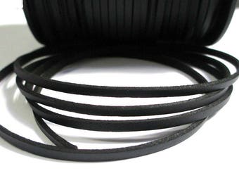 5 m Black Suede 3 mm leather cord