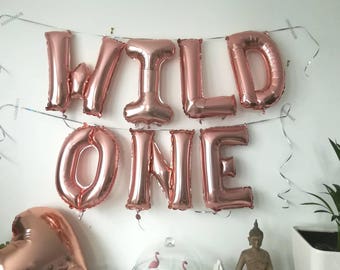 Giant WILD ONE Gold foil letter balloon 16