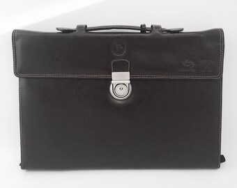 Face cuir cartable - cuir mallette - titulaire du bloc-notes affaires portefeuille en cuir - Mens porte-documents mallette femmes hommes - Soft
