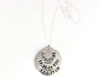 Handstamped Personalized Pendant, Pendant Necklace, Mothers Pendant Necklace