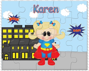 Supergirl Personalized Puzzle, Personalized Supergirl Puzzle, Personalized Kids Puzzle