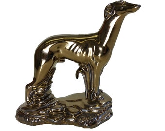 Glazed Greyhound Figurine/Ceramic Cremation Urn.
