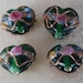 Vintage Green Glass Heart Lampwork Beads Jewelry Making 12mm DIY Repurpose