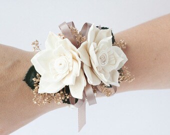 Delphinium Sola Flower Wrist Corsage - Keepsake Wrist Corsage - Prom Corsage - Mother's Corsage