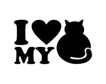 I <3 my cat, Love my cat, Cat decal