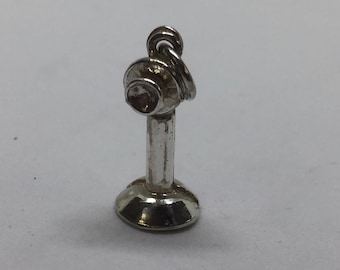 Vintage Hallmarked Silver Old Fashioned Telephone Charm