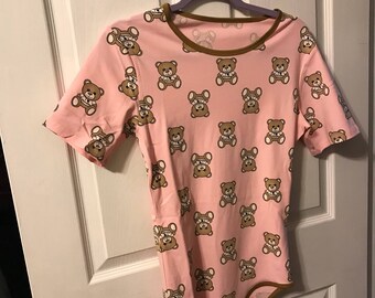 Pink Teddy Bear Adult Baby Onesie, abdl, adult baby, littlespace, little, ddlg, age play, age regression, onesie, adult baby onesie,
