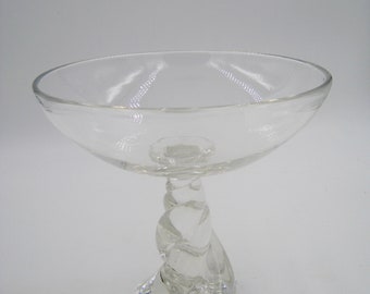 Crystal Bowl with Tall Pedestal, NOT signed