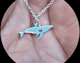 Whale Necklace - Engrave Pendant - Sterling Silver Jewelry - Gold Jewelry - Rose Gold Jewelry - Personalized Pet Jewelry - Animal Charm