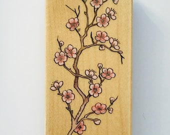 Vintage Cherry Blossom Rubber Stamp