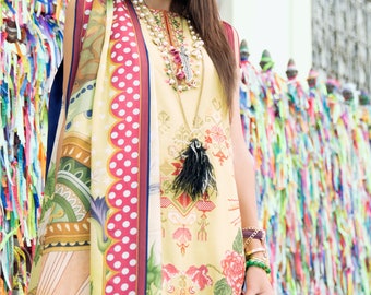 Elan Lawn Spring collection 2018(IPANEMA)-Pakistani Indian Evening wear-Made to Order(3pc)