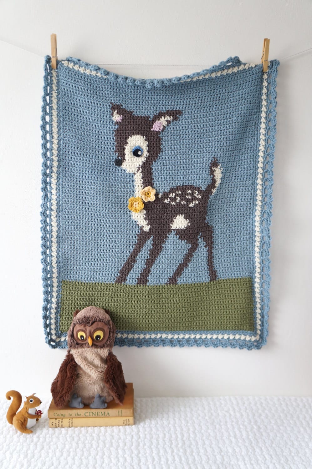 Personalized Baby Blanket-Deer Antler-Floral Blanket For Girls