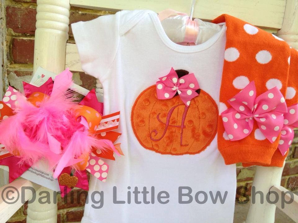 Baby Girl Pumpkin Outfit Pretty Pink Pumpkin bodysuit