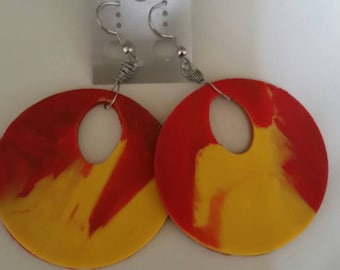 Red and Yellow Pierce Earrings