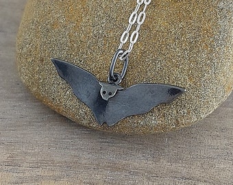 bat pendant in sterling silver