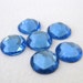 Vintage Cabochons Glass Sapphire Blue Faceted Rauten Roses Round 11mm gcb0707 (6)