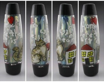 SRA Lampwork Focal Bead OOAK Art Glass Bead Cat Glass Bead Kitty Lover Gift Artisan Flamework Bead Heather Behrendt 4066