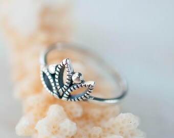 Silvershake 1.36ct Natural Garnet Sterling Silver Ring - Lotus Leaf & Frog Design, 925 Silver - View #9