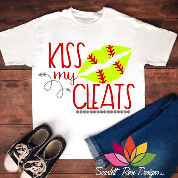 Download Kiss my Cleats SVG cut file Softball player Lips svg for