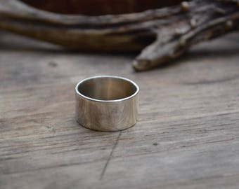 Sterling wide men's ring band, wide sterling ring band, 12 mm sterling men wide ring band, simple sterling silver wide ring band, wide ring