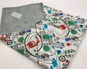 Reusable Sandwich Bag Dog Sandwich Wrap - Reusable Sandwich Mat - Sandwich Baggie - Dogs in the City