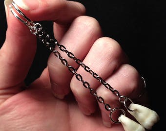 YOUR SUPPLIED TEETH Made Into Sterling Silver Leverback Dangle Earrings