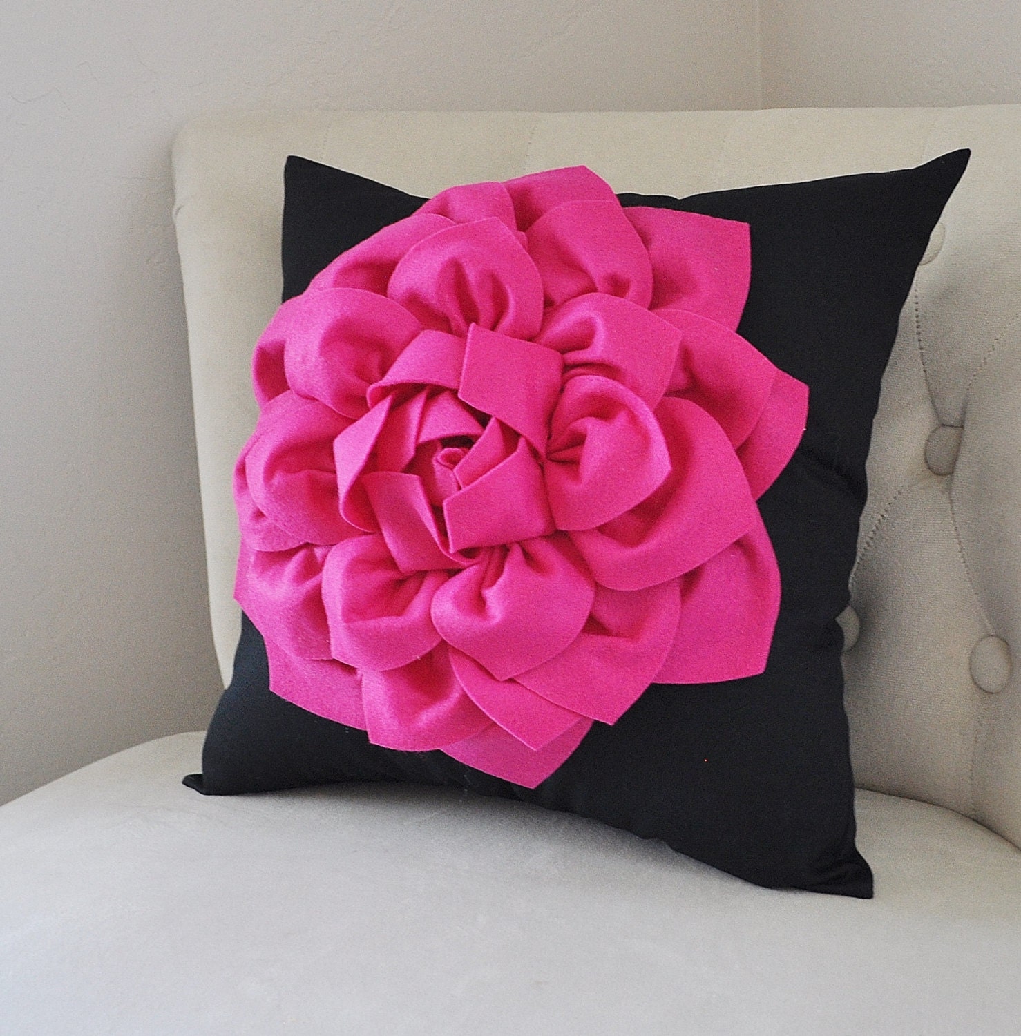 Hot Pink Pillows Pink Dorm Decor Hot Pink Diva Pillow