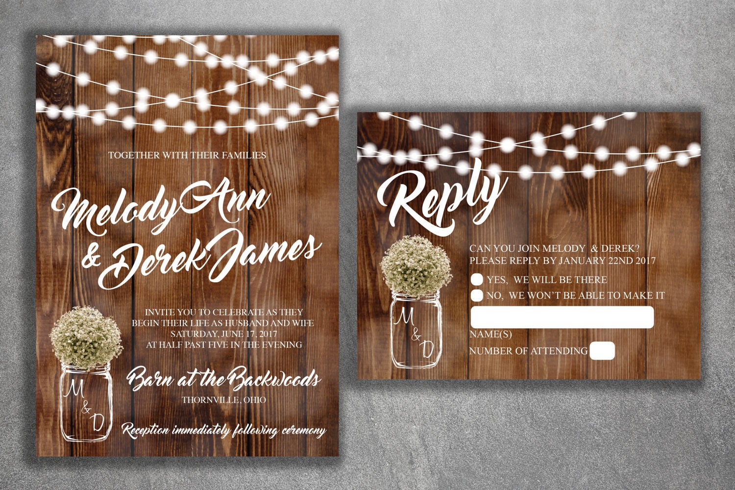 Country Wedding Invitations Set Printed Rustic Wedding   Il Fullxfull.1168364878 33lr 