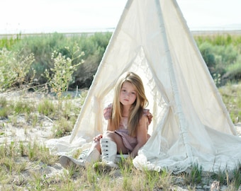 Play Tent for Girls - Timeless Indoor Teepee Tent with Mat for Kids