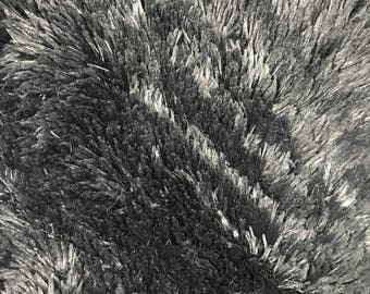 Charcoal Pile with Tassel Faux Fur Fabric by the Yard Style - 5050