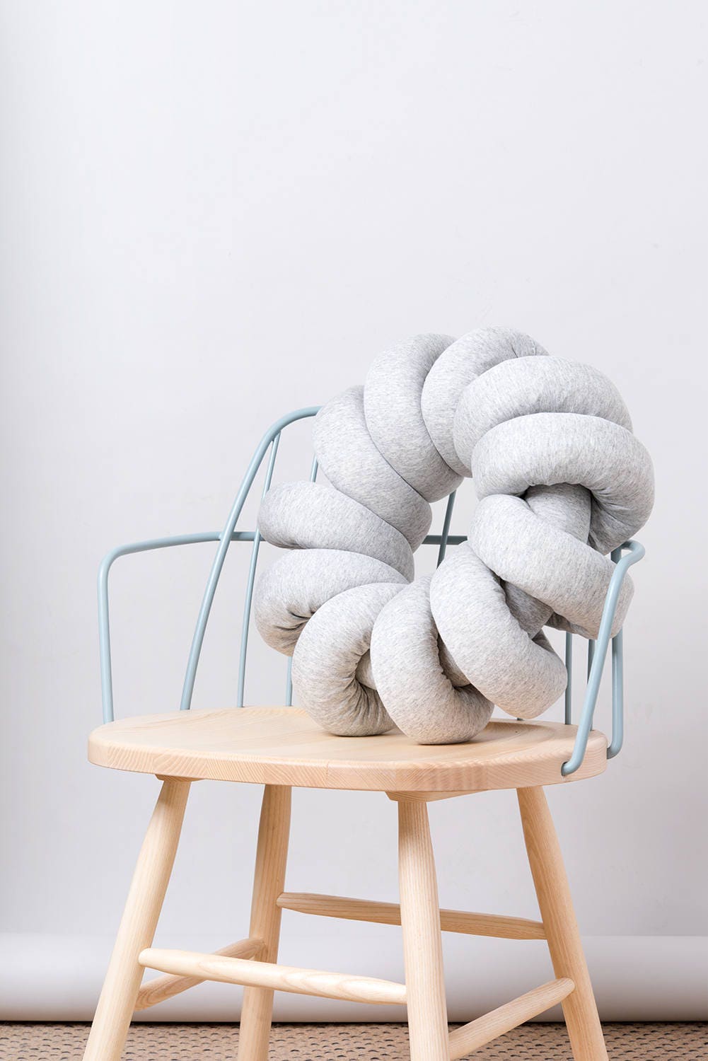 Light Grey Round Knot pillow Knot Pillows knot cushions