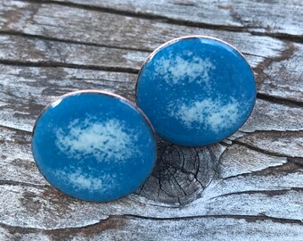 Partly Cloudy Stud enamel earrings