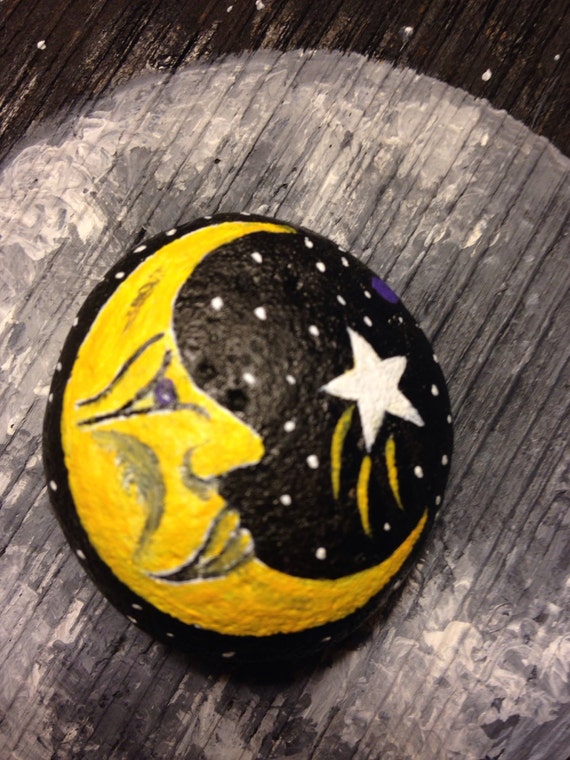 Painted Rock Moon Phase PAPERWEIGHT Painted Rock