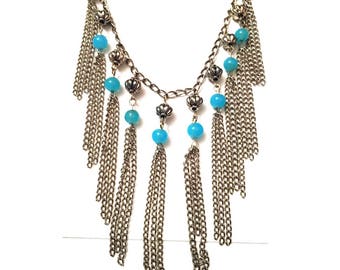 Silver Rain Fringe Necklace