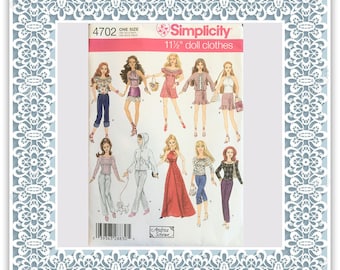 Simplicity 4702 (2004) Andrea Schewe fashion doll clothes - Uncut Sewing Pattern