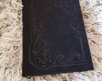 suede journal blank book handmade