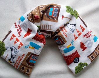 Rice Filled Therapy Pack - Unscented Heat or Cold Pack - Rice Bag with Washable Removable Flannel Cover - Gift for Firefighters