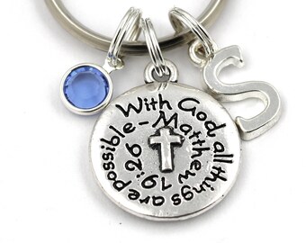 Basketball Cross Keychain For Men - Stainless Steel Bible Verse Key Ring, Mens Accessories Gift