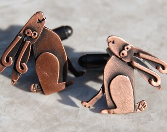 Hare cufflinks in copper finish